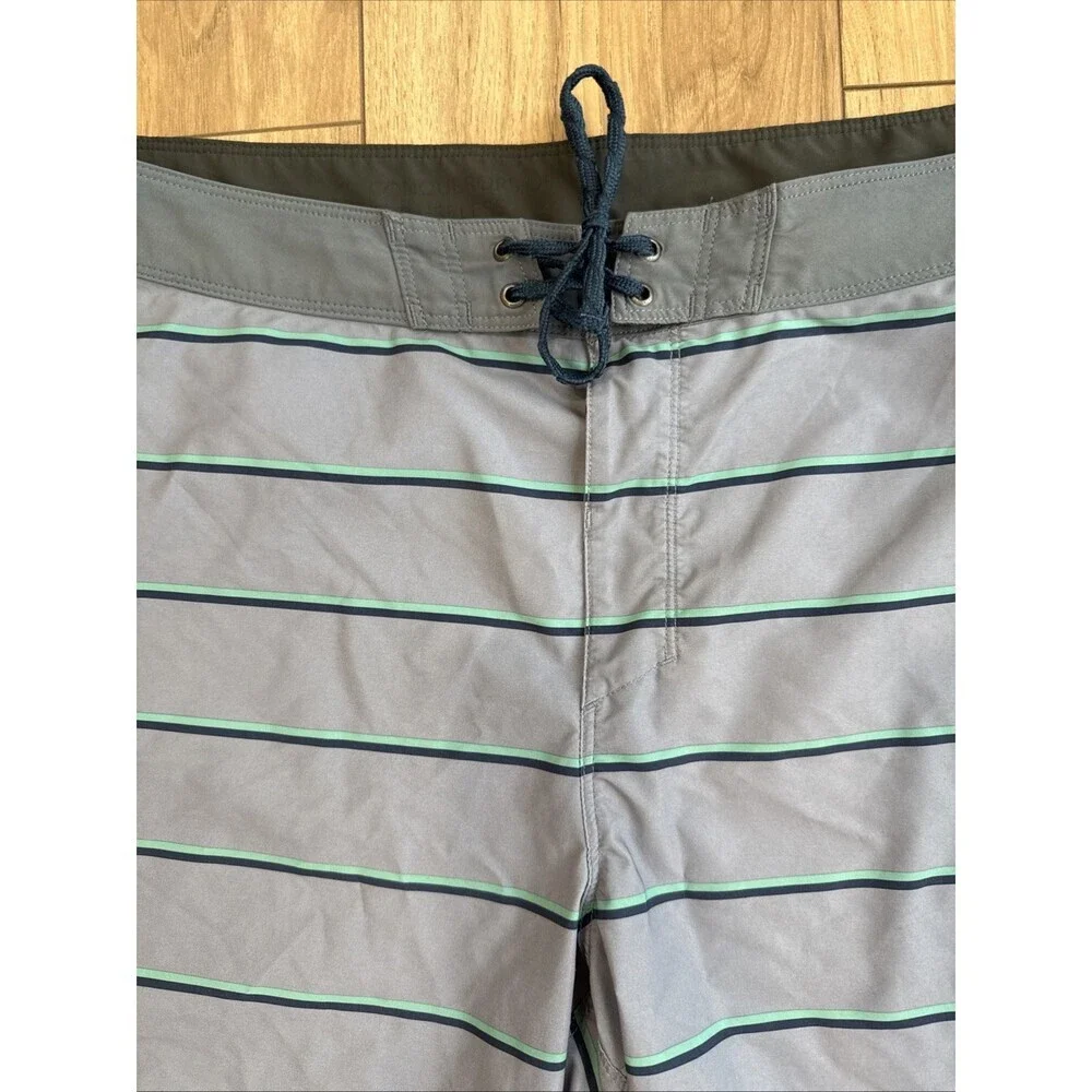 Patagonia Men’s Hydro Series Boardshorts Size 36 Swim Surf Outdoor Gray Striped
